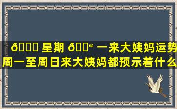 🐛 星期 💮 一来大姨妈运势（周一至周日来大姨妈都预示着什么）